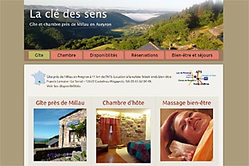 Site internet du gîte La Clé des Sens